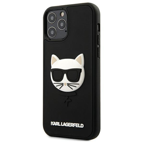 Karl Lagerfeld KLHCP12LCH3DBK iPhone 12 Pro Max 6,7 & quot; čierna / čierna tvrdá 3D gumová choupeta