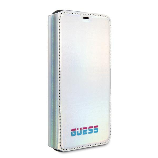 Guess GUFLBKN65BLD Puzdro iPhone 11 Pro Max strieborná / strieborná kniha Iridescent