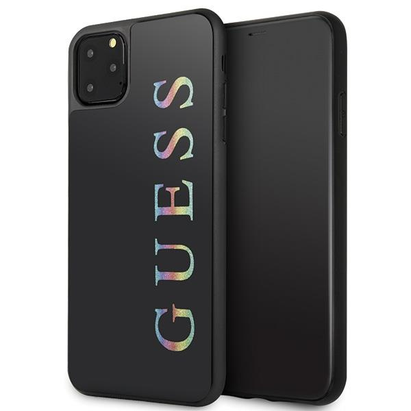 Guess GUHCN65LGMLBK Puzdro iPhone 11 Pro Max čierne / čierne pevné púzdro Glitter Logo