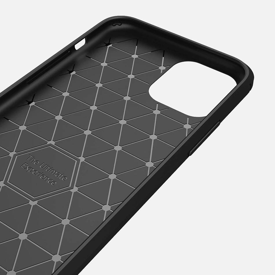 Carbon silikonové pouzdro pro iPhone 11 Pro Max black
