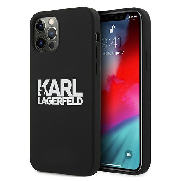 Karl Lagerfeld KLHCP12MSLKLRBK iPhone 12/12 Pro 6,1 & quot; Silikónové stohové logo čierna / čierna