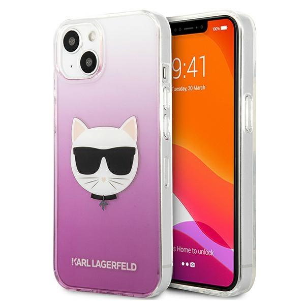 Levně Karl Lagerfeld KLHCP13MCTRP hard silikonové pouzdro iPhone 13 6.1" pink Choupette Head