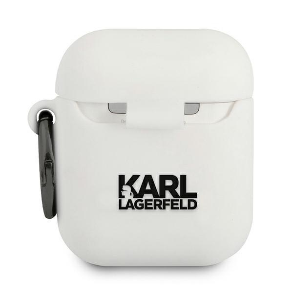 Karl Lagerfeld KLACA2SILCHWH Kryty AirPods biela / biela silikónová choupeta