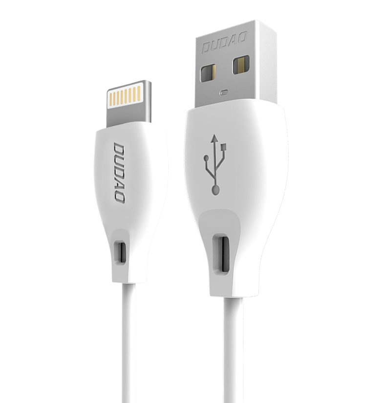 Dátový nabíjací kábel Dudao USB / Lightning 2,1 A 2 m biely (L4L 2 m biely)