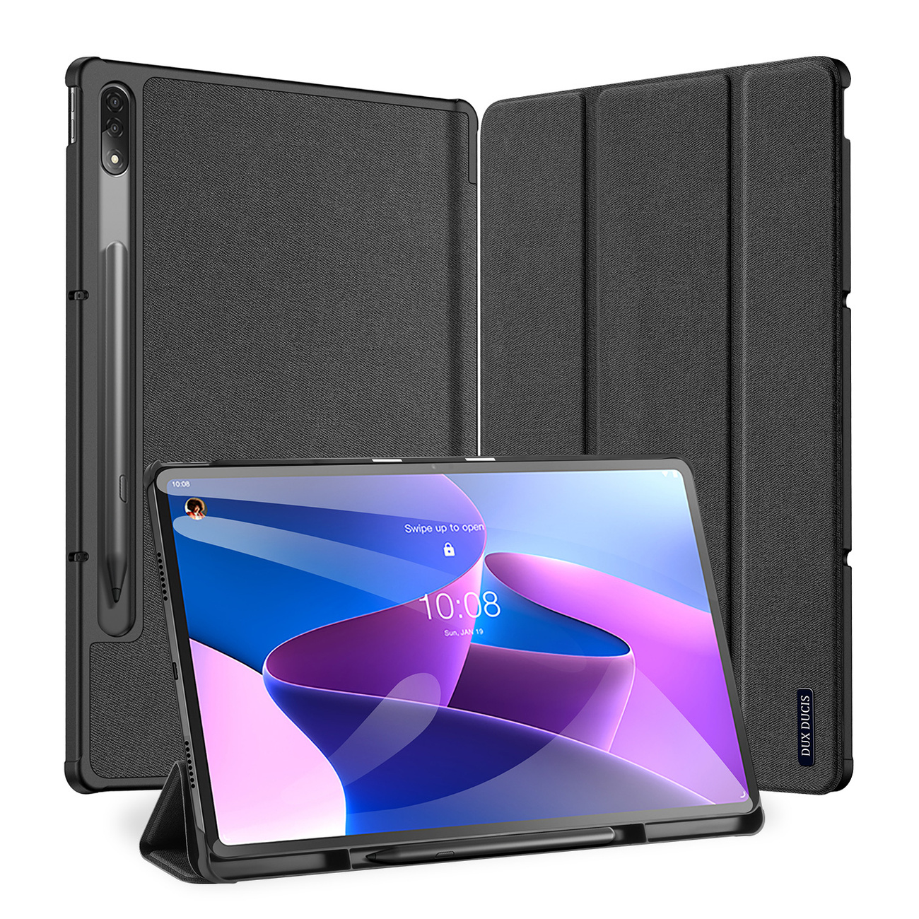 Dux Ducis Domo skládací kryt pouzdro na tablet s funkcí Smart Sleep Lenovo Tab P12 Pro black