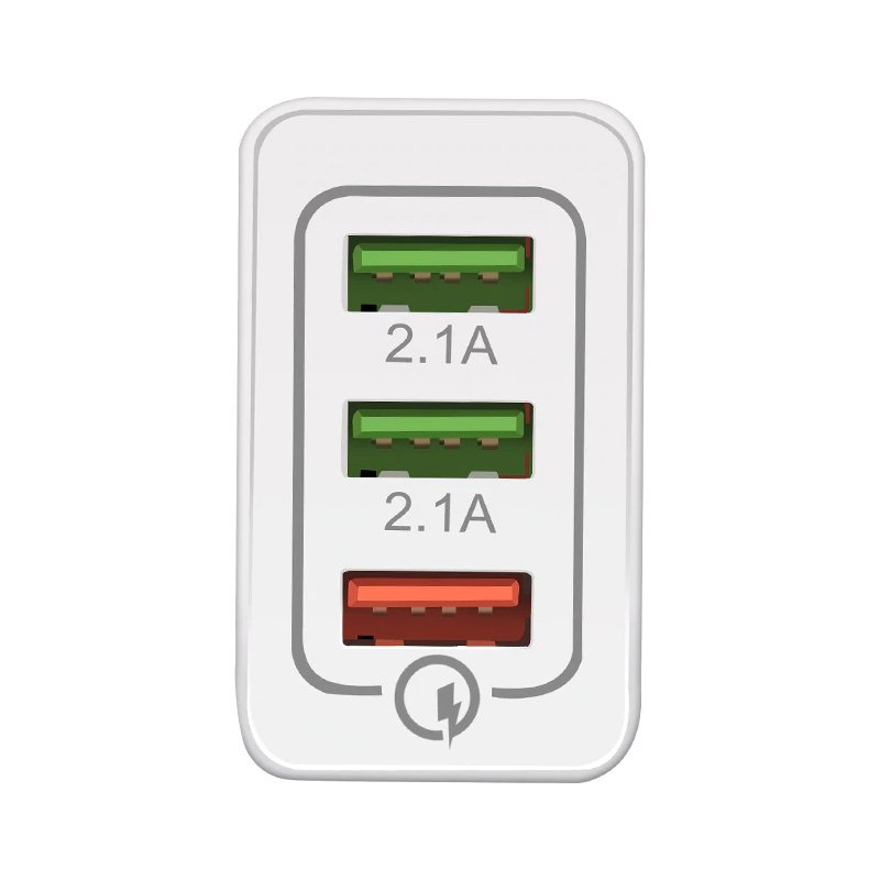 Wozinsky rýchly nástenný nabíjací adaptér Quick Charge QC 3.0 3x USB 30W biely (WWC-01)