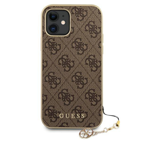 Guess GUHCP12SGF4GBR iPhone 12 mini 5,4 & quot; hnedo / hnedý tvrdý obal 4G Charms Collection