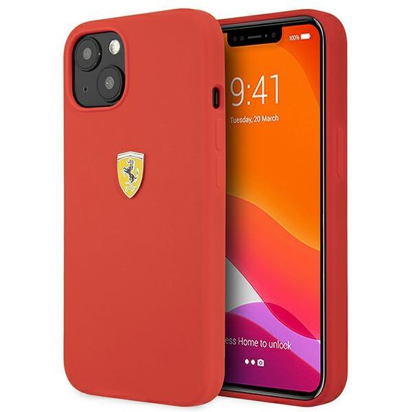 Levně Ferrari FESSIHCP13SRE hard silikonové pouzdro iPhone 13 Mini 5.4" red Silicone