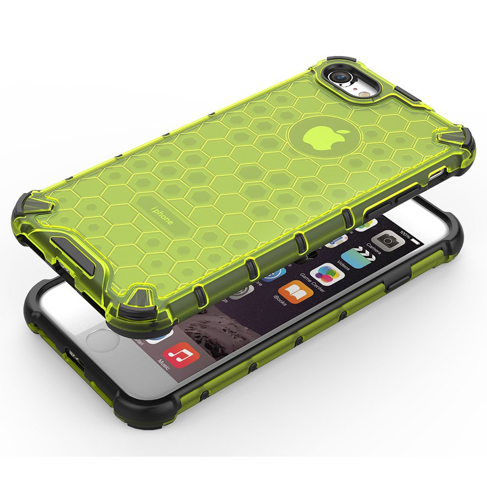 Honeycomb pancéřové pouzdro se silikonovým rámem pro iPhone SE 2022/SE 2020/8/7 transparent
