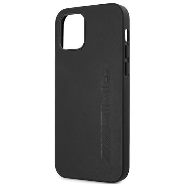 AMG AMHCP12MDOLBK iPhone 12/12 Pro 6,1 čierny tvrdý kožený horúci razítko
