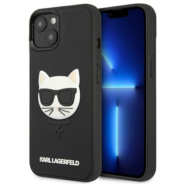 Levně Karl Lagerfeld KLHCP13SCH3DBK hard silikonové pouzdro iPhone 13 Mini 5.4" black 3D Rubber Choupette