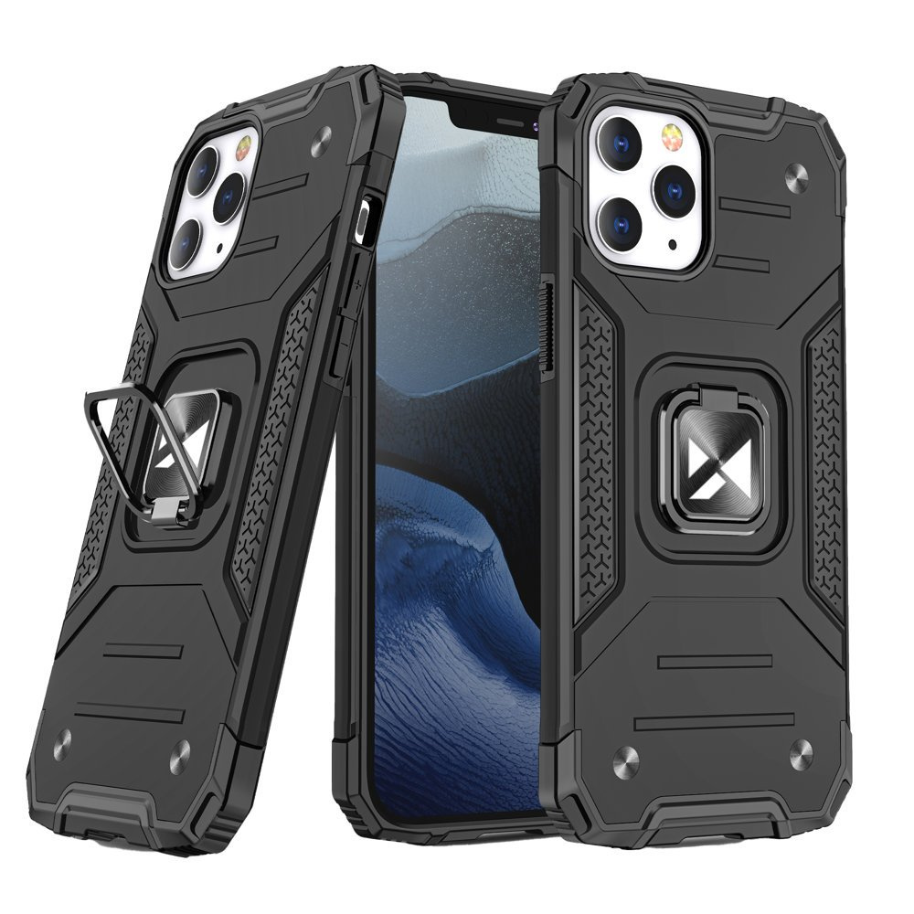 Wozinsky Hybrid pancierové púzdro s krúžkom pre iPhone 12 Pro MAX 6,7" black