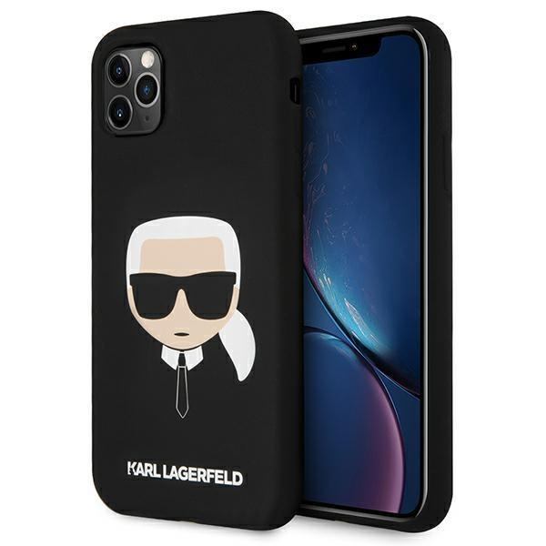 Karl Lagerfeld KLHCN58SLKHBK iPhone 11 Pro čierny / čierny tvrdý silikónový Karl`s Head