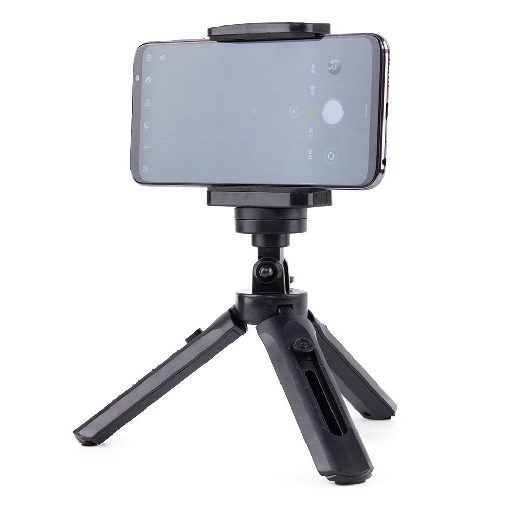 Mini statív s držiakom telefónu na selfie kameru Držiak GoPro čierny