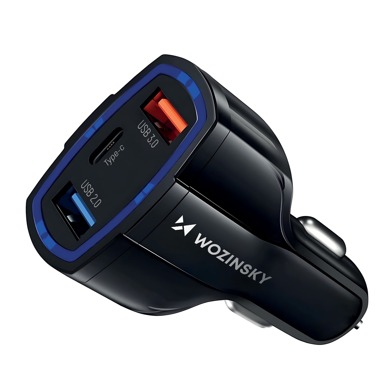 Wozinsky univerzálna nabíjačka do auta 2x USB / USB typu C Quick Charge 3.0 QC3.0 čierna (WCC-01)