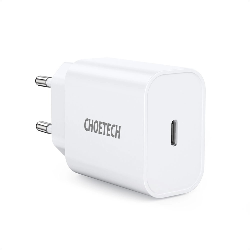 Sieťový adaptér Choetech sieťový adaptér EU pre rýchle nabíjanie USB typ C, dodávka energie 20 W, 3 A, biela (PD5005-EÚ)