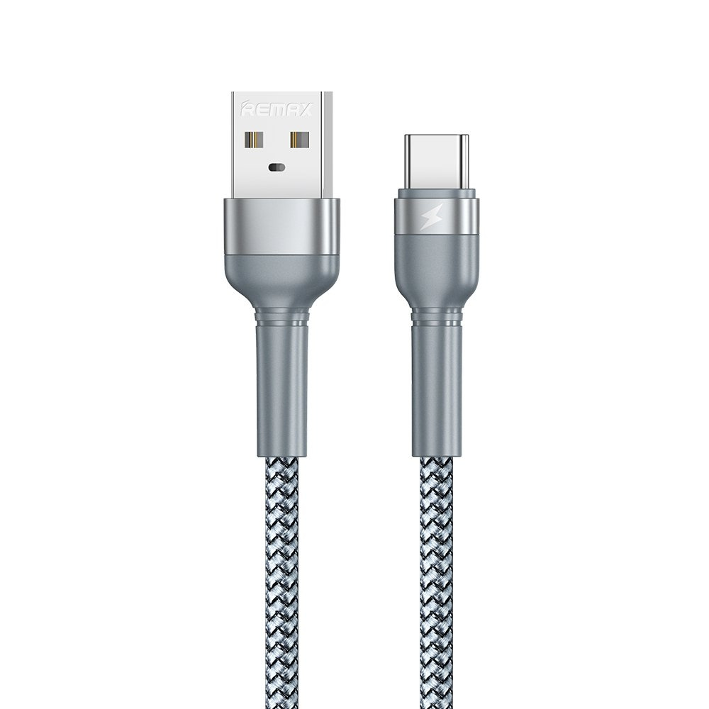 Remax USB - kábel USB typu C na prenos dát 2,4 A 1 m strieborný (RC -124a strieborný)