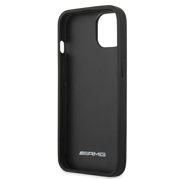 AMG AMHCP13MDOLBK iPhone 13 6,1 Puzdro "čierny / čierny tvrdý kožený horúci razítko