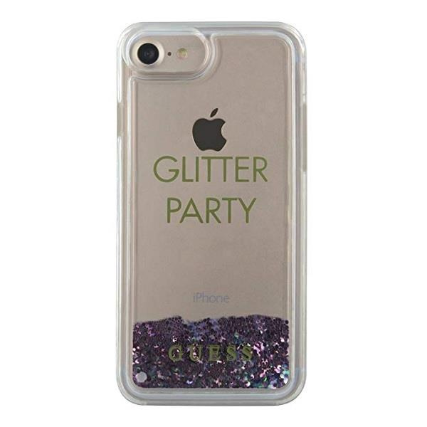 Guess GUHCP7GLUQPU iPhone 6/7/8 fialové/fialové pevné puzdro Liquid Glitter Party