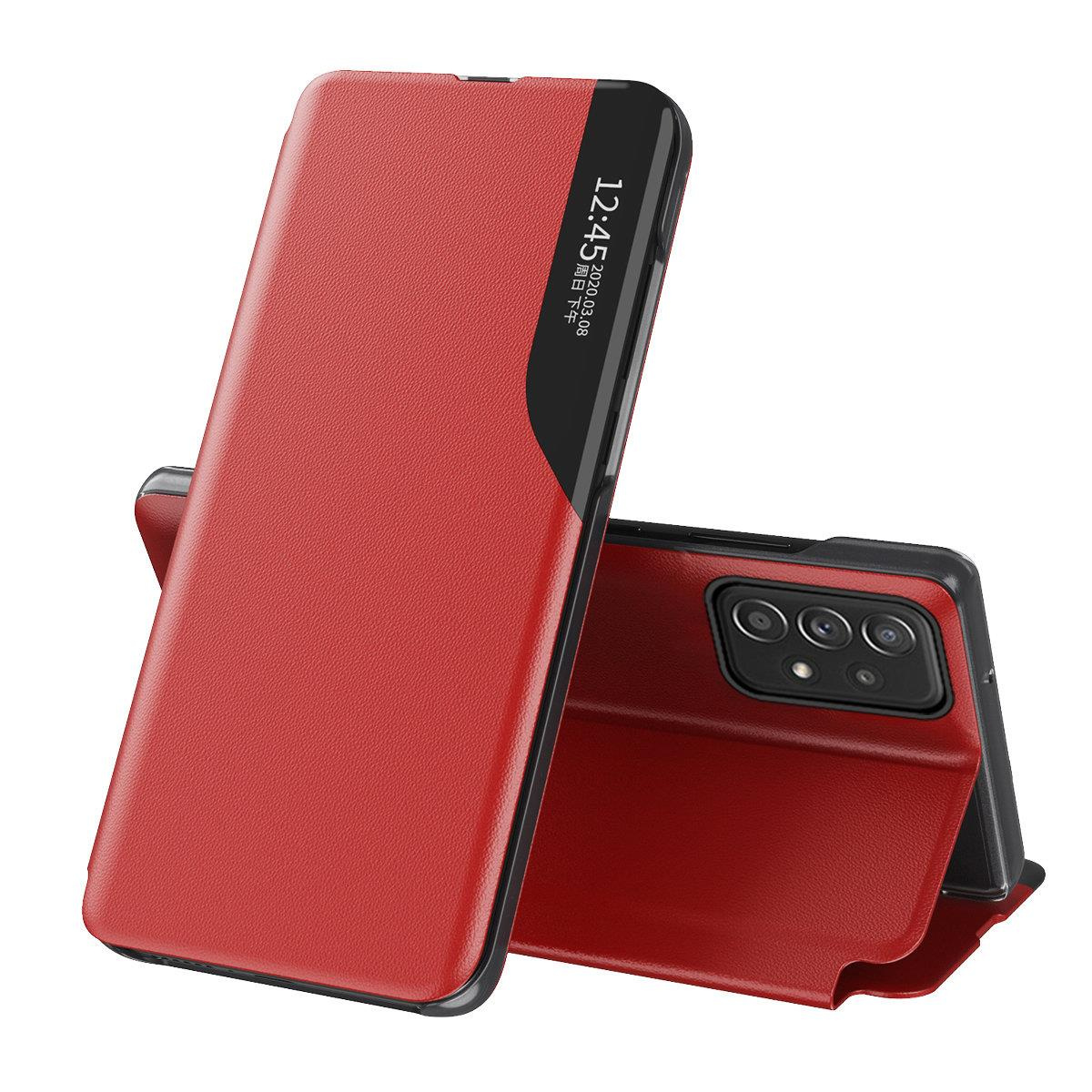 Levně Knížkové pouzdro s imitací kůže na Samsung Galaxy A73 5G Red