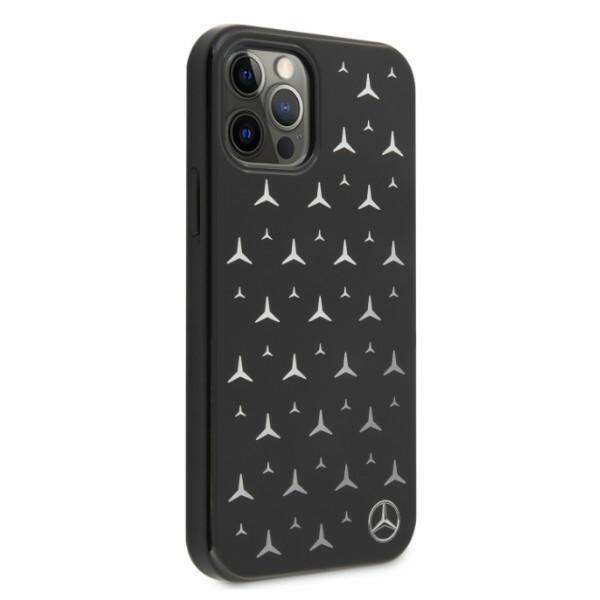 Mercedes MEHCP12MESPBK iPhone 12/12 Pro 6,1 "czarny/čierny tvrdý vzor Silver Stars Pattern