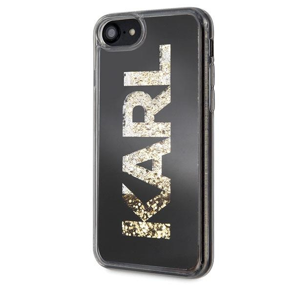 Púzdro Karl Lagerfeld KLHCI8KAGBK iPhone 7/8 čierne / čierne Karl logo Glitter