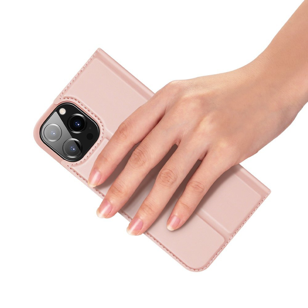 Dux Ducis Skin Pro Knižnicový typ puzdra na iPhone 13 Pro Max ružový