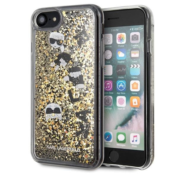 Karl Lagerfeld KLHCI8ROGO iPhone 7/8 čierno-zlatá / čierna & amp; zlaté tvrdé puzdro Glitter
