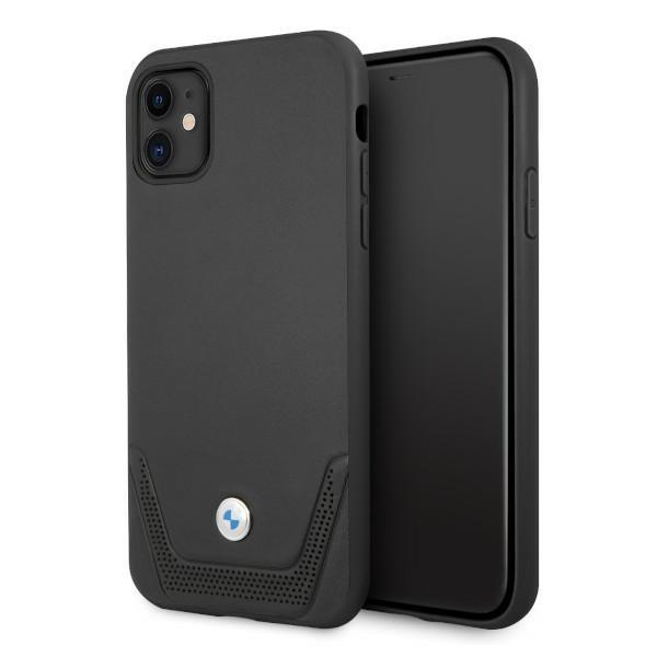 Etui BMW BMHCN61RSWPK iPhone 11 6,1 &quot;czarny/čierny tvrdý kožený perforovaný kryt