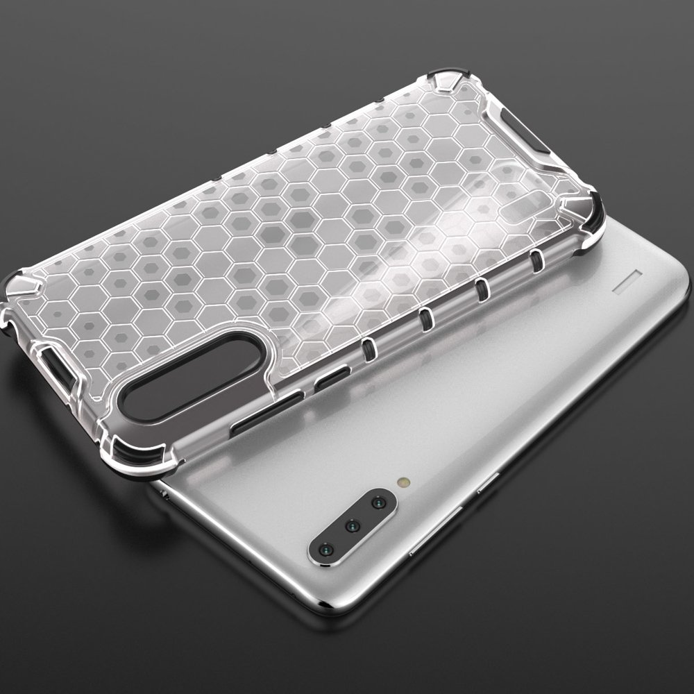 Honeycomb panceřové pouzdro se silikonovým rámem pro Xiaomi Mi CC9e / Xiaomi Mi A3 transparent