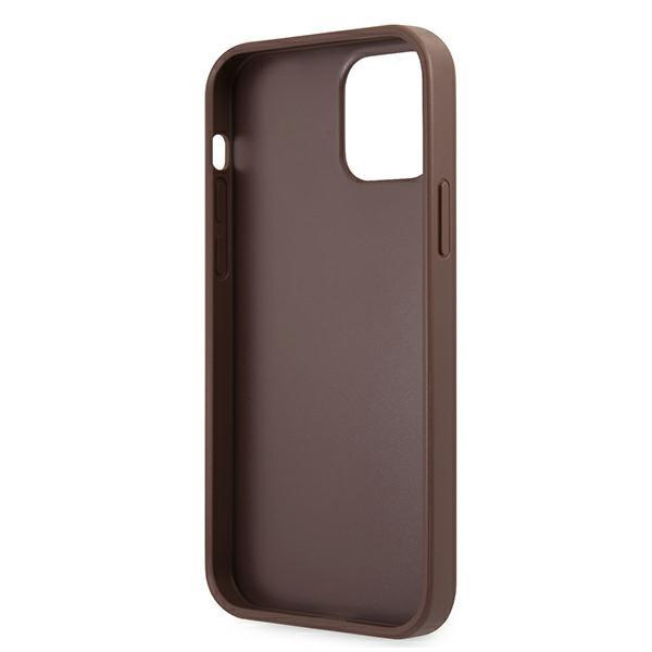Guess GUHCP12S4GMGBR iPhone 12 mini 5,4 & quot; hnedý / hnedý pevný obal 4G Big Metal Logo