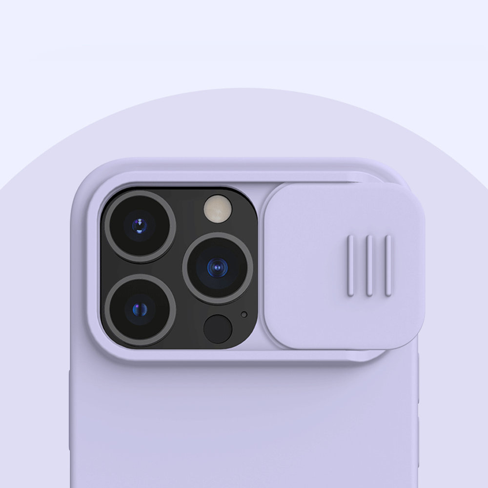 Nillkin CamShield Silky silikónový kryt puzdra s ochranným krytom fotoaparátu pre iPhone 13 Pro čierny