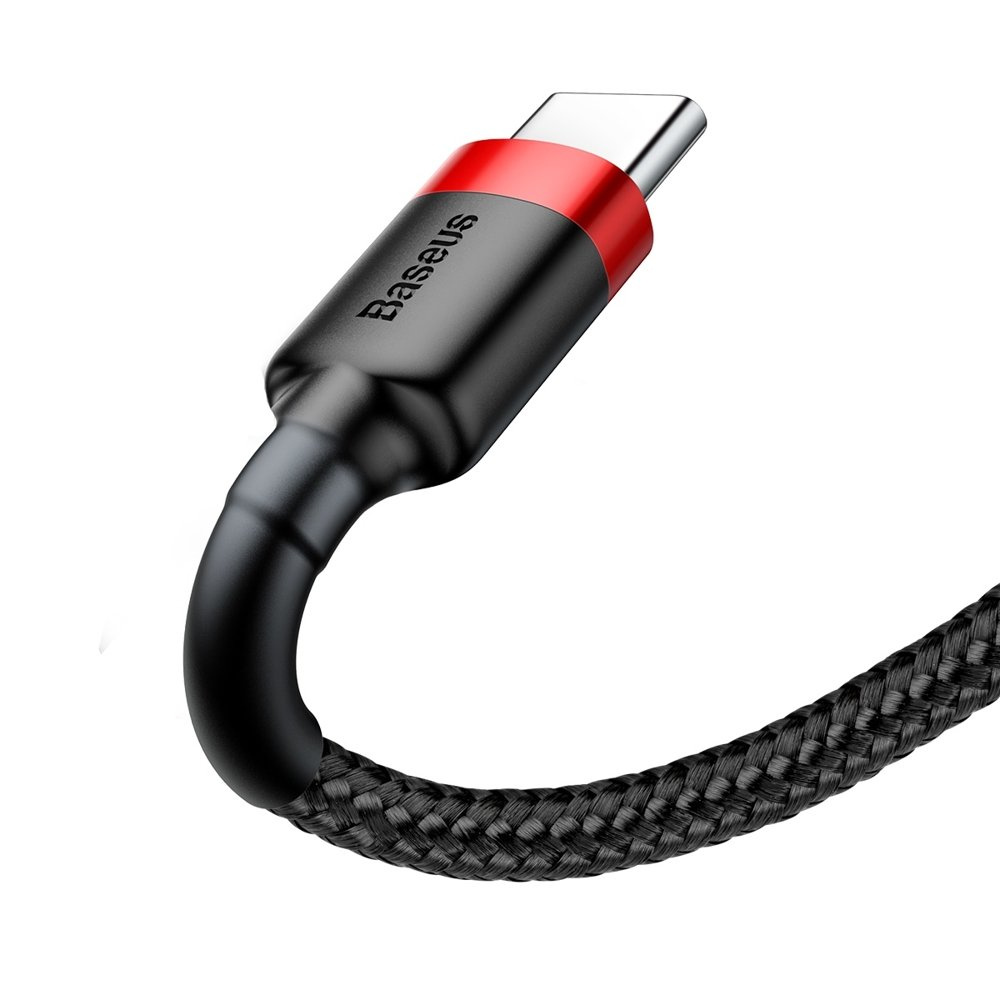 Baseus Cafule extra odolný nylonem opletený kábel USB / USB-C QC3.0 2A 3m black-red