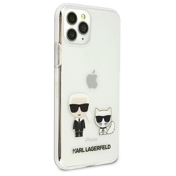 Karl Lagerfeld KLHCN65CKTR Tvrdý obal na iPhone 11 Pro Max Priehľadný Karl & amp; Choupette