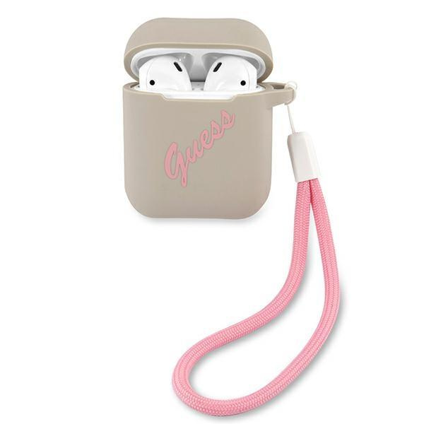 Guess GUACA2LSVSGP púzdro na AirPods 2. Generace / 1. Generace grey pink Silicone Vintage