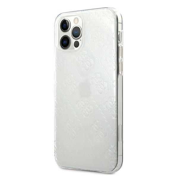 Guess GUHCP12L3D4GTR iPhone 12 Pro Max 6,7 & quot; transparentný pevný obal 4G 3D kolekcia vzorov