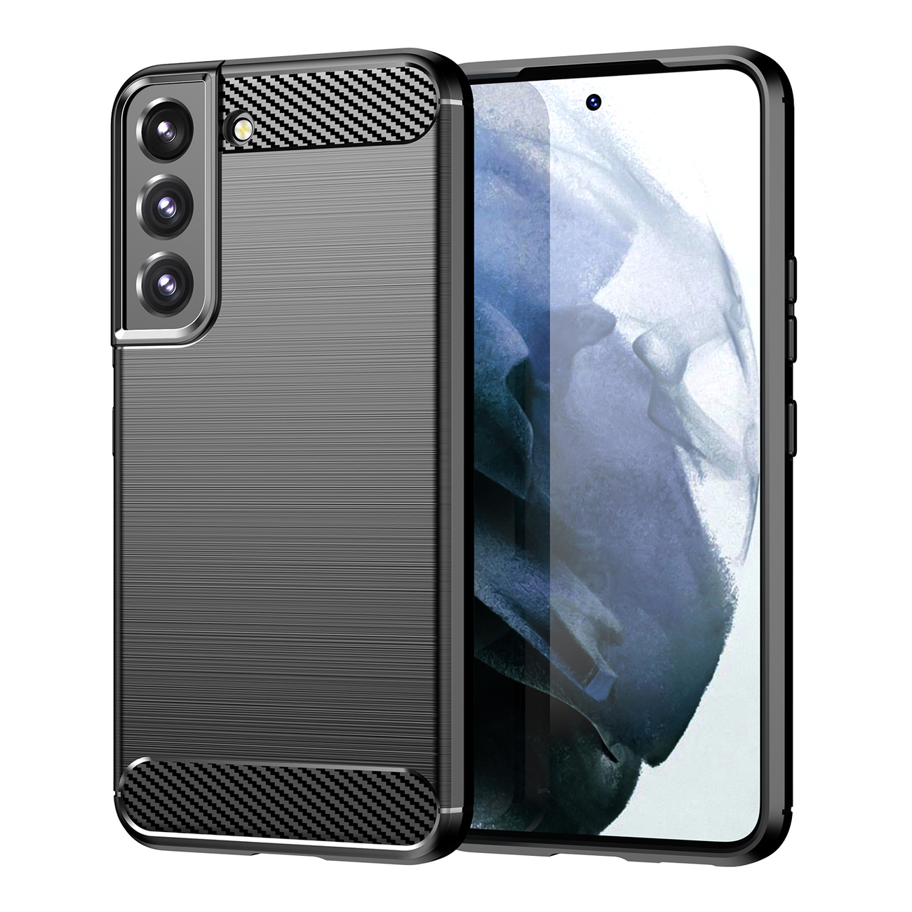 Carbon silikónové puzdro na Samsung Galaxy S22 5G black