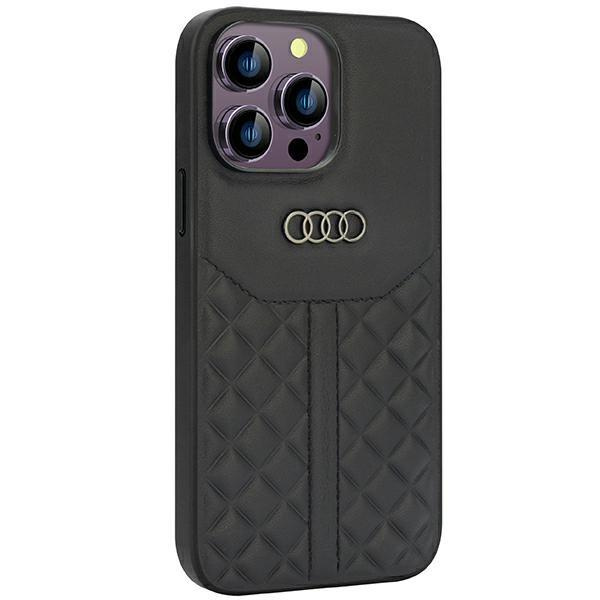 Audi Genuine Leather case for iPhone 14 Pro Max 6.7 - black  AU-TPUPCIP14PM-Q8/D1-BK